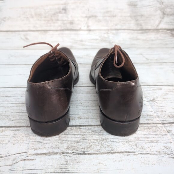 John Fluevog Dark Brown Leather Lace Up Oxford Derby Shoes Men Size 10.5 - Picture 6 of 10